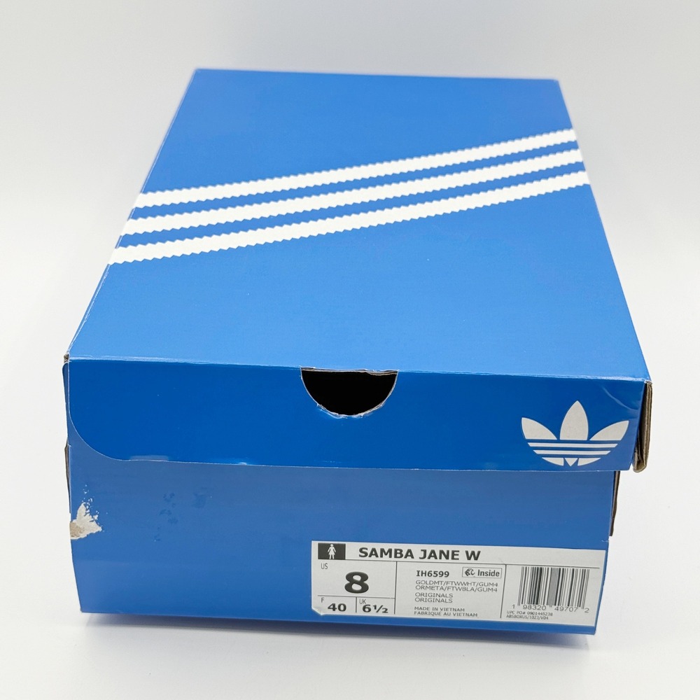 Adidas Samba Jane Womens Size 8 Gold Metallic IH6599, NEW - Picture 2 of 10